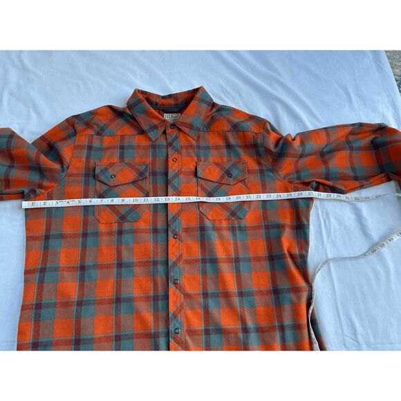 Men's L.L. Bean Button Down Polyester/Wool Blend Long-sleeved Shirt Red/Blue XL - Picture 5 of 11